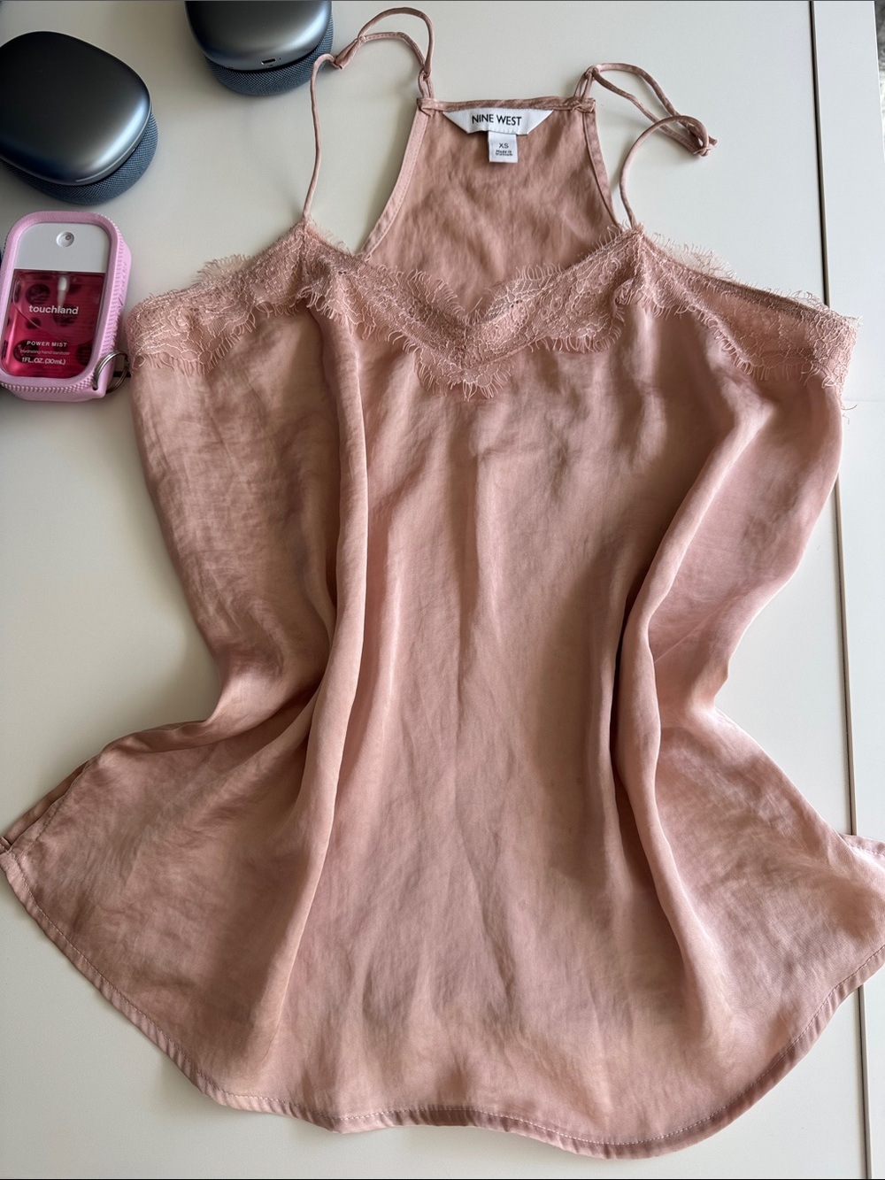 Nine West Dusty Rose Lace-Trim Camisole